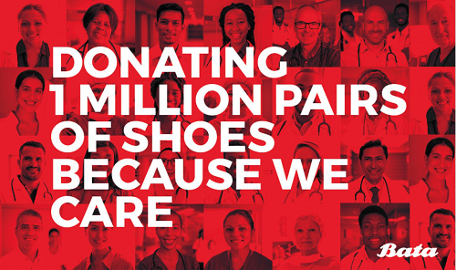 全球鞋业集团Bata为医护工作者、志愿者及其家人捐赠100万双鞋